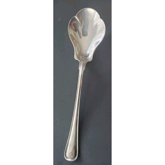 Gorham EP Silverplate Scalloped Serving Spoon Meat Fork Set N118 N119 10.25" Vtg - Picture 4 of 14